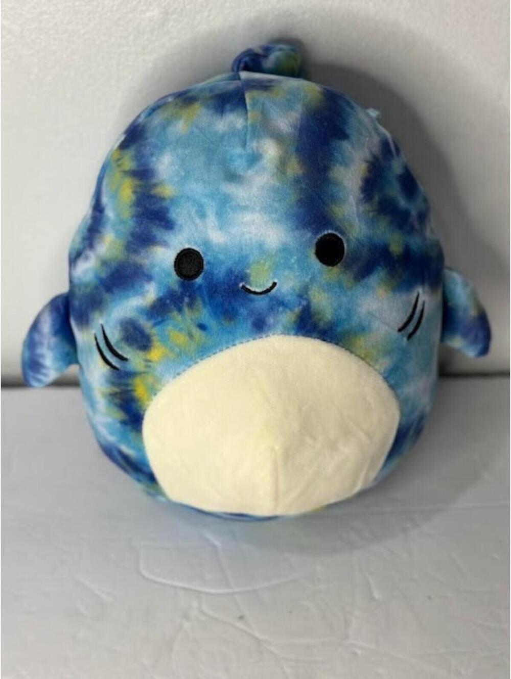 Squishmallow Luther Tie Dye Shark 8" Kellytoy Blue Tiger Shark Plush - 3645296